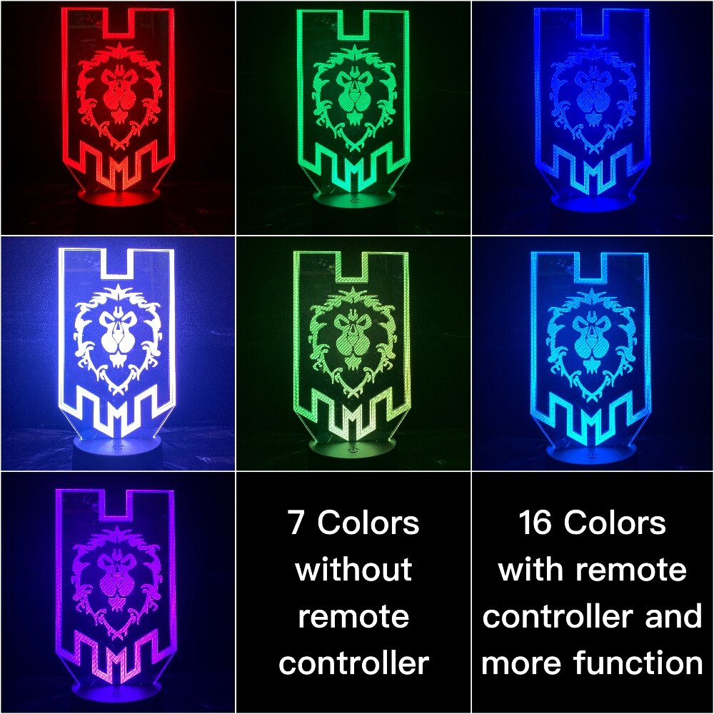 Lampe Lion 3D Illusion 7 couleurs