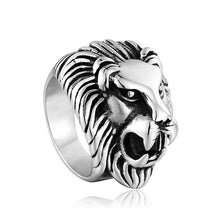 Charger l&#39;image dans la galerie, Bague Tête de Lion Biker A (acier)