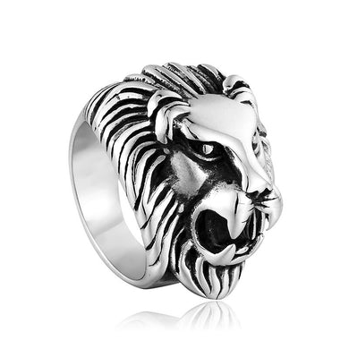 Bague Tête de Lion Biker A (acier)