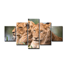 Charger l&#39;image dans la galerie, Tableau de lions 5 pièces