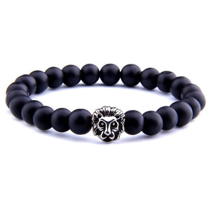 Bracelet Lion<br>Perles Noir