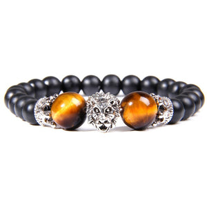 Bracelet Lion<br>Perles Noir