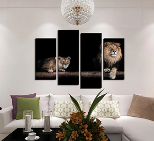 Tableau couple de Lion