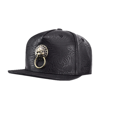 Casquette  Tête de lion <br>Noir de Baseball Vintage