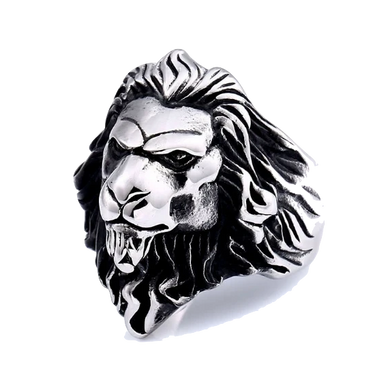 Bague tête de Lion Chef (acier)