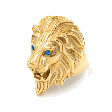 Bague Tête de Lion<br>Rugissant (acier)