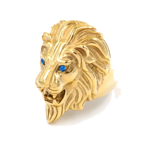 Bague Tête de Lion<br>Rugissant (acier)