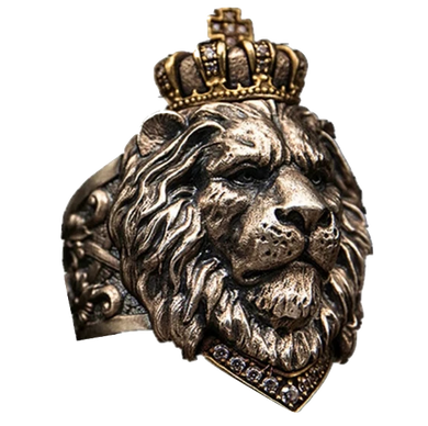 Bague tête de Lion<br>Royauté  (acier)