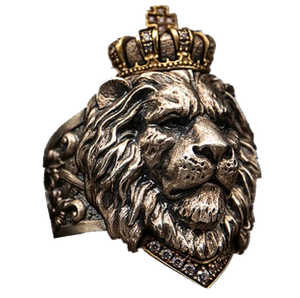 Bague tête de Lion<br>Royauté  (acier)