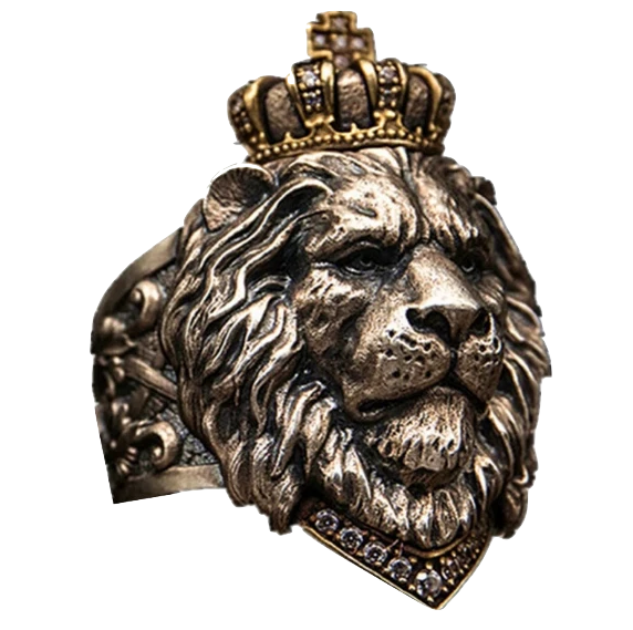 Bague tête de Lion<br>Royauté  (acier)