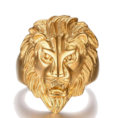 Bague Tête de Lion<br>Rétro (acier)