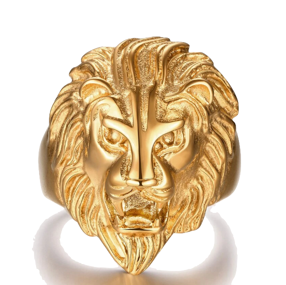 Bague Tête de Lion<br>Rétro (acier)
