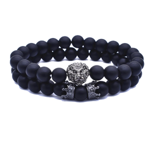 Bracelet Lion<br> Tête Lion lugubre Noir