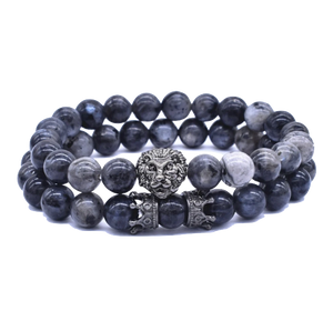 Bracelet Lion<br> Tête Lion lugubre Noir