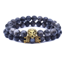 Charger l&#39;image dans la galerie, Bracelet Lion&lt;br&gt; Tête Lion lugubre Noir