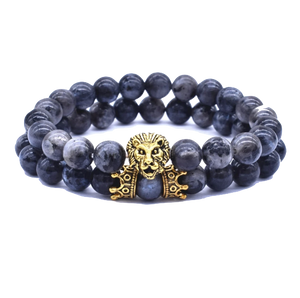 Bracelet Lion<br> Tête Lion lugubre Noir