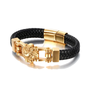 Bracelet Lion<br>Cuir Félin