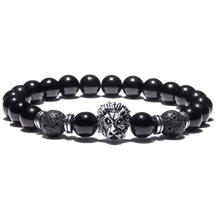 Charger l&#39;image dans la galerie, Bracelet Lion&lt;br&gt;Perles Noir