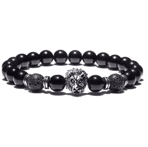 Bracelet Lion<br>Perles Noir