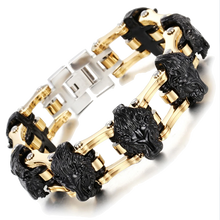 Charger l&#39;image dans la galerie, Bracelet Lion&lt;br&gt; sept lion Noir