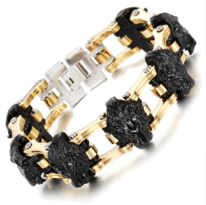 Bracelet Lion<br> sept lion Noir