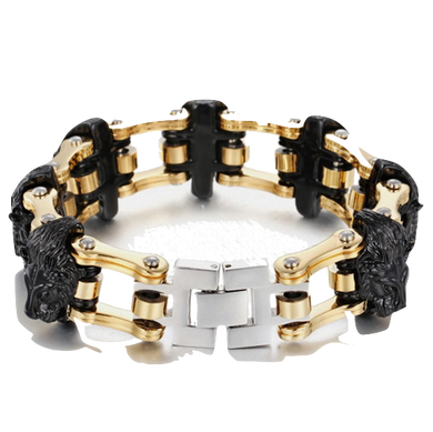 Bracelet Lion<br> sept lion Noir