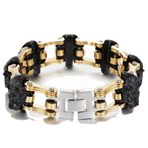 Bracelet Lion<br> sept lion Noir