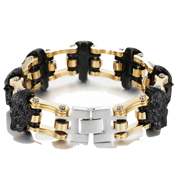 Bracelet Lion<br> sept lion Noir