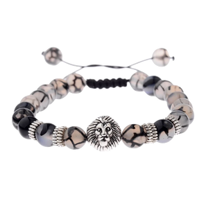 Bracelets Lion<br>Perles Rose