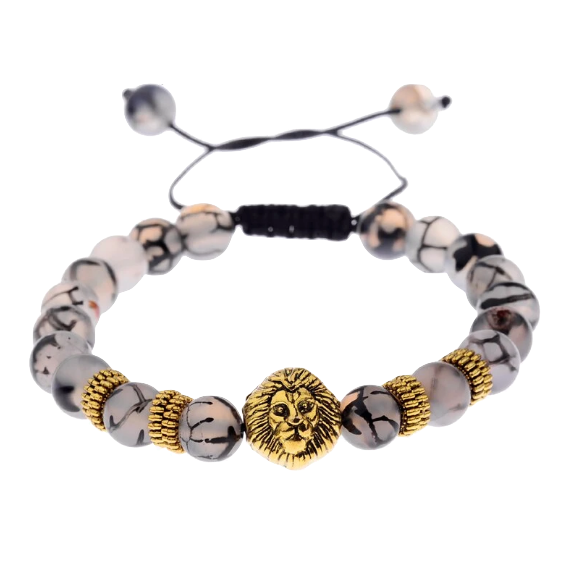 Bracelets Lion<br>Perles Rose
