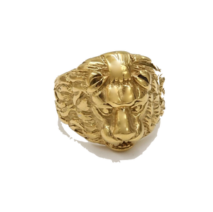 Bague tête de Lion>br>Fauve (acier)