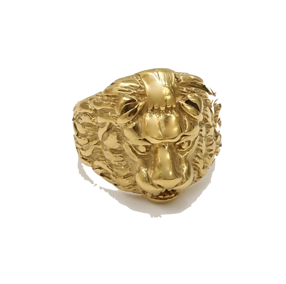 Bague tête de Lion>br>Fauve (acier)
