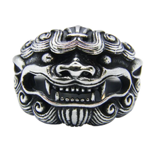 Charger l&#39;image dans la galerie, Bague Tête de Lion&lt;br&gt; Asiatique (argent)