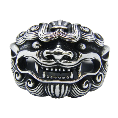 Bague Tête de Lion<br> Asiatique (argent)