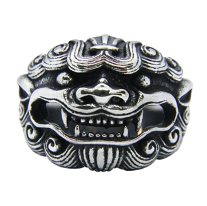 Bague Tête de Lion<br> Asiatique (argent)