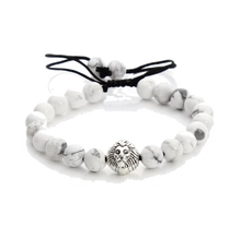 Charger l&#39;image dans la galerie, Bracelet Lion Perle Blanche