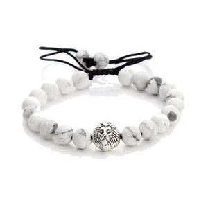 Bracelet Lion Perle Blanche