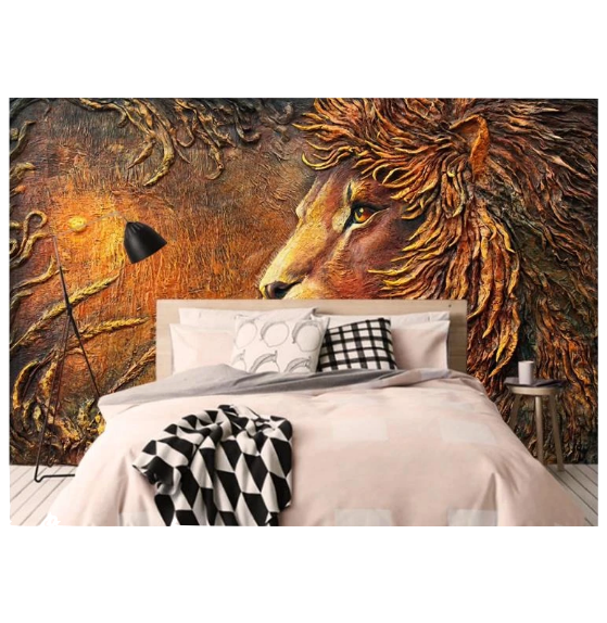 Poster Superbe Lion en relief