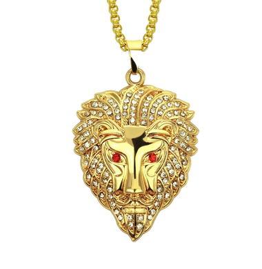 Pendentif chaine<br>Lion Cristal Glacé