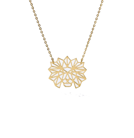 Chaine Pendentif<br>Géométrique Tête de Lion