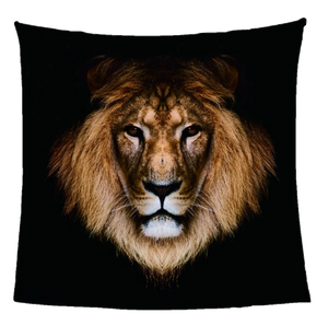 Plaid lion Noir Royale