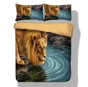 Housse de Couette Lion<br>bleu