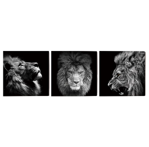 Tableau Tête de Lion Trois Faces