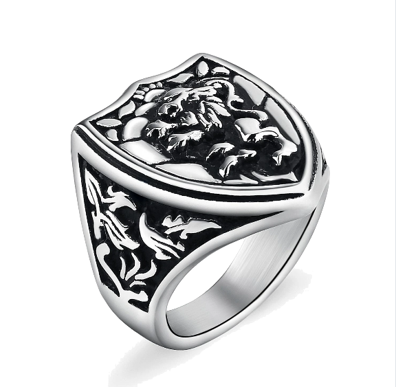 Chevalière Tête de Lion Royale (acier)