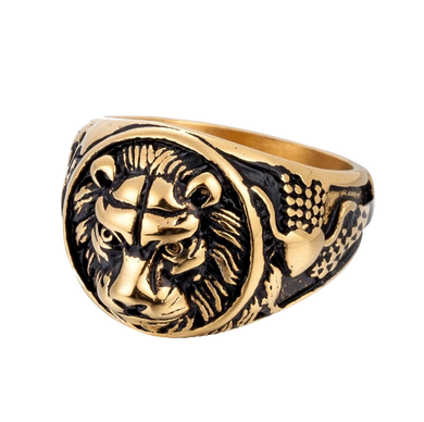 Bague Tête de Lion<br> Dominant (acier)