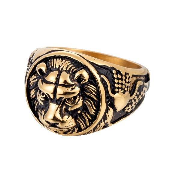 Bague Tête de Lion<br> Dominant (acier)
