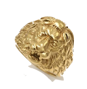 Bague Tête de Lion<br>Or Fauve (Acier)