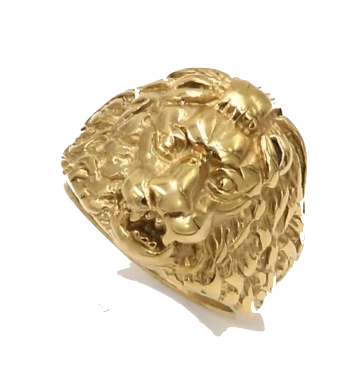 Bague Tête de Lion<br>Or Fauve (Acier)