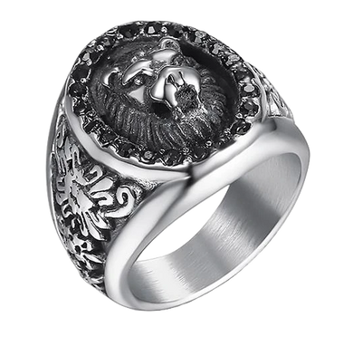 Bague Tête de Lion<br> Animale (acier)