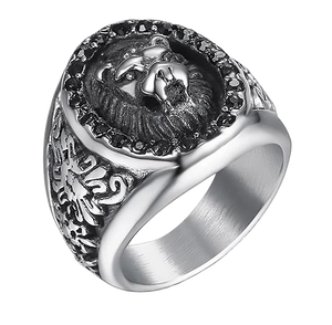 Bague Tête de Lion<br> Animale (acier)
